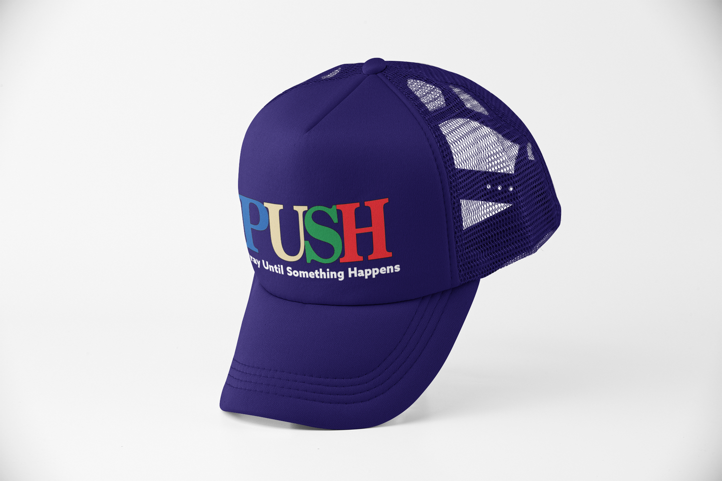 PUSH-COTTON FOAM MESH TRUCKER CAPS/ STRUCTURED SIX PANEL BASEBALL CAPS